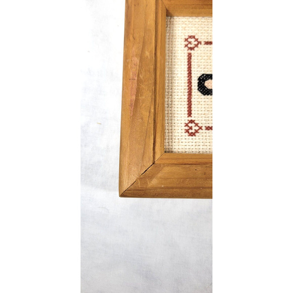 Amish Mennonite Couple Completed Cross Stitch Farmhouse Americana Rustic 5" - Picture 12 of 15